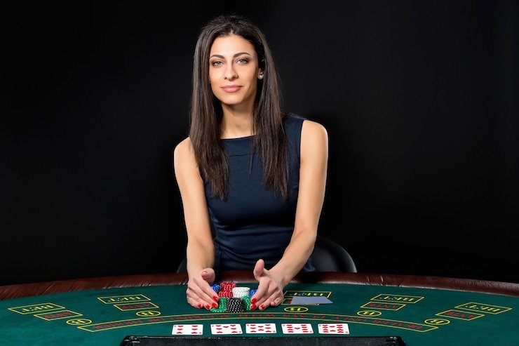 Live roulette studio with professional dealers and live chat interface